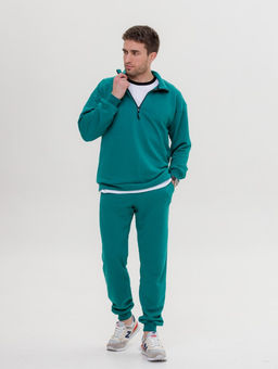 325П Костюм мужской со свитшотом, изумруд - Knitka wear фото 5