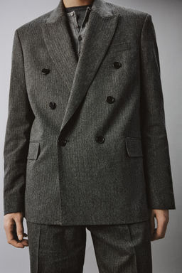 BLAZER CRUZADA TRAJE  RAYA DIPLOM?TICA / Gris - Zara фото 6