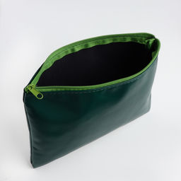 Цена за 2 шт. Косметичка на молнии плоская, однотонная, зелёная - Simaland фото 3