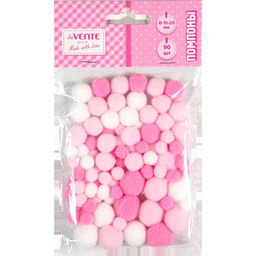 Набор помпонов для творчества "DIY" 90 шт, ассорти размеров и цветов