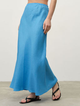 Юбка льняная 8025 аквамарин