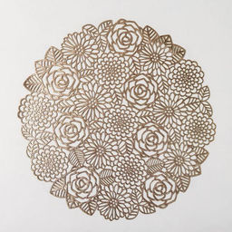 Набор салфеток сервировочных на стол Доляна Розы, 4 шт, d=38 см, цвет золотой  фото 4