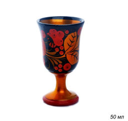 Стопка с хохломской росписью деревянная / 10047 /уп 1/