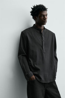 CAMISA EFECTO ARRUGADO / Carb?n - Zara фото 5