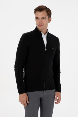 Erkek Slim Fit Siyah Basic Triko H_rka Sepette S_rpriz _ndirim