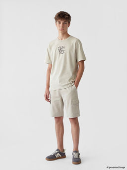 Slogan Bask?l? Erkek ?ocuk Tak?m
