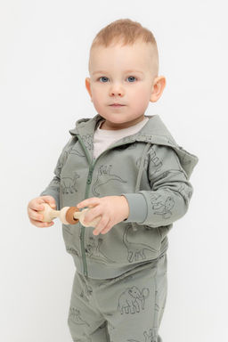 Crockid _ КР 302724/зеленый чай,динозавры к552 джемпер (толстовка) д/мал яс  фото 5