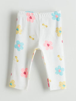 Beli Lastikli ?i?ekli K?z ?ocuk 3/4 Boy Tayt