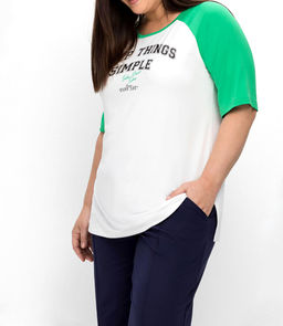 Блузка, бело-зеленая