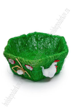 Пасхальный декор "Корзина" 18*8 см (SF-7862) зеленый