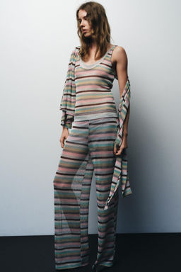 STRIPED METALLIC THREAD TOP - Zara фото 10