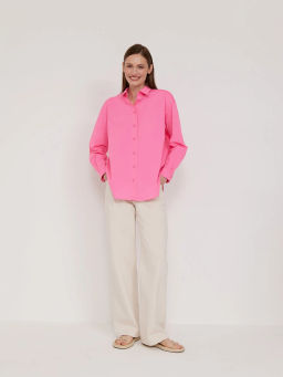 Рубашка однотонная - Emka фото 4