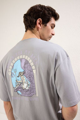 TRENDYOL MAN Lacivert Oversize/Genis Kesim K?sa Kollu Sanat Bask?l? 100% Pamuklu T-Shirt TMNSS21TS3559 - Trendyolmilla фото 6