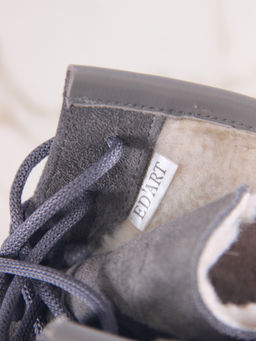 Ботинки 319.taskanagr.Серый замок замша+игуана/байка