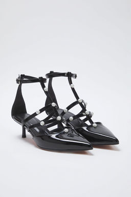 Trendyol Shoes Siyah Inci Detayl? Kad?n Ince Topuklu Ayakkab? TAKSS25TO00041 - Trendyolmilla фото 4