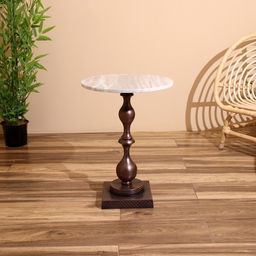 Стол кофейный, 41×41×56 см, алюминий, мрамор