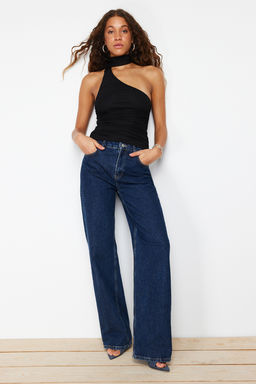 Siyah Boyundan Baglamal? Buzgulu Astarl? Esnek Tul Orme Bluz TWOSS24BZ00202