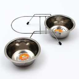 Набор из 2 рельефных мисок на подставке, 2 х 450 мл - Пижон фото 2