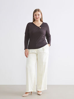 B?y?k Beden V Yaka B?zg?l? Bluz