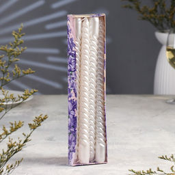 Набор свечей витых, 2.2×30 см, 4 шт., перламутровый металлик