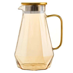 Кувшин Сардоникс, стекло 1800 мл, грани/карамель - Fujian Province Guang Fu Tea фото 2