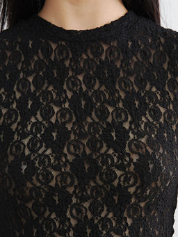 Bisiklet Yaka Dantelli Bluz