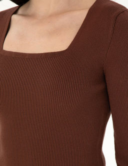 Kahverengi Ex. Slim Fit Kazak - Pierre cardin фото 7