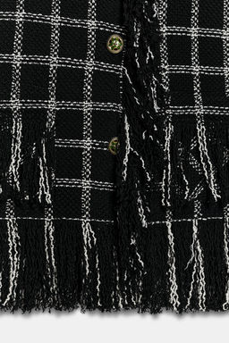 CHAQUETA CUADROS FLECOS ZW COLLECTION / Negro / Blanco - Zara фото 5