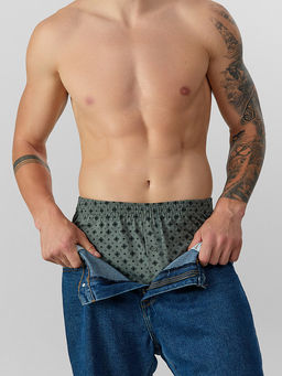 Цена за 2 штуки! Мужские трусы-шорты серые с узором - Mark formelle фото 6