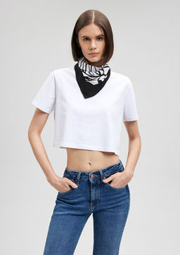 Renkli Bask?l? Bandana - Mavi фото 3