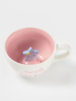 Кружка Доляна Звёздочка, 475 мл, керамика, белая, розовая