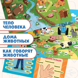 Книга Развивающие плакаты, А4, 9 плакатов, Синий трактор  фото 5