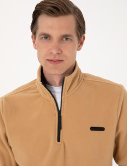 Bej Regular Fit Yar_m Fermuarl_ Polar Sweatshirt - Pierre cardin фото 2