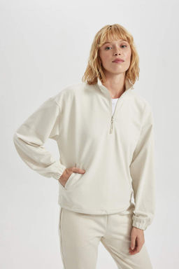 DeFactoFit Толстовка премиум-класса для спортсменов со стандартным кроем и воротником-стойкой