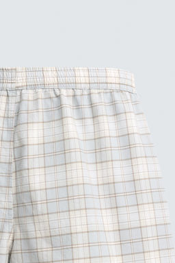 BERMUDA REGULAR FIT CUADROS / Celeste