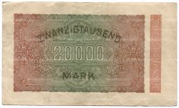 Банкнота 20000 марок 1923 года Германия