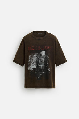 WASHED PRINT KNIT T-SHIRT - Zara фото 7