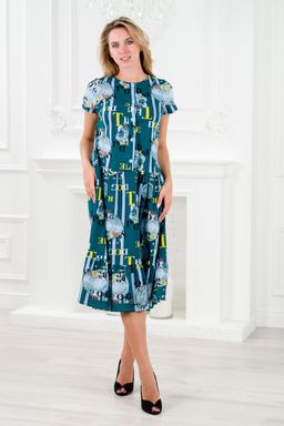 Платье женское из кулирки Кармелита петроль - Амадэль фото 4