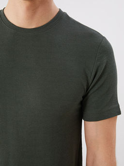 Bisiklet Yaka K?sa Kollu Erkek Dokulu Ti??rt