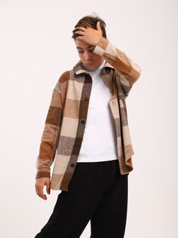 Рубашка Гранж коричневая клетка - Ладошки фото 5