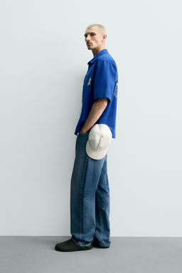 CAMISA RELAXED FIT ESTAMPADO CESTA / Azul - Zara фото 4