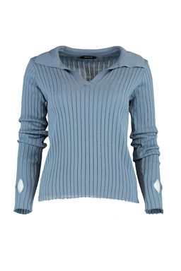 Indigo Kol Ucu Detayl? Polo Yaka Triko Kazak TWOAW21KZ1113