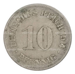 Монета 10 пфеннигов 1914 года G Германия