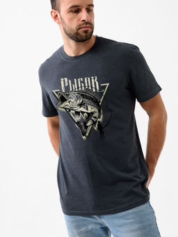 Футболка мужская Оптима Рыбак хлопок с полиэстером графит  фото 4