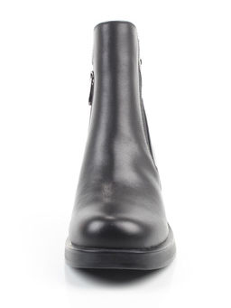 01-M43-6 BLACK Ботинки демисезонные женские (натуральная кожа, байка)
