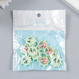 Цена за 10 шт. Пластиковый декоративный элемент Арт Узор. Якорь и штурвал, 1.6?1.5 см