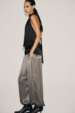 SATIN BALLOON TROUSERS