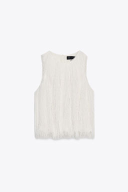 FRINGED CROP TOP - Zara фото 7