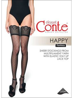 Чулки женские HAPPY Fantasy (40/10) 2020 - nero - Conte elegant фото 2
