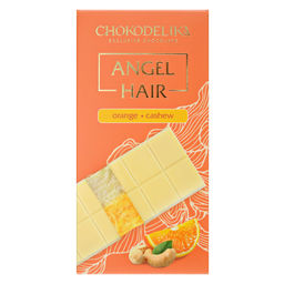 Шоколад белый Аngel Hair с начинкой апельсинкешью, 150 гр